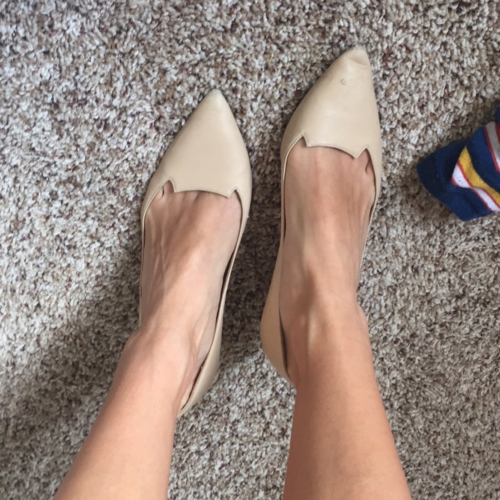 Italian leather heels cream